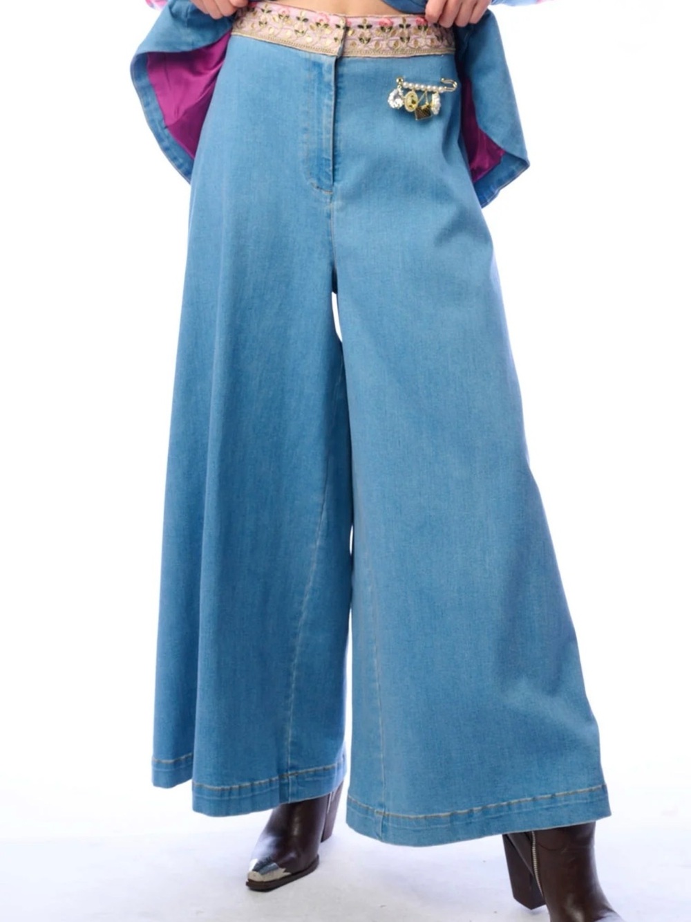 Aratta Wide Leg Monte Carlo Blue Denim Jeans #fall